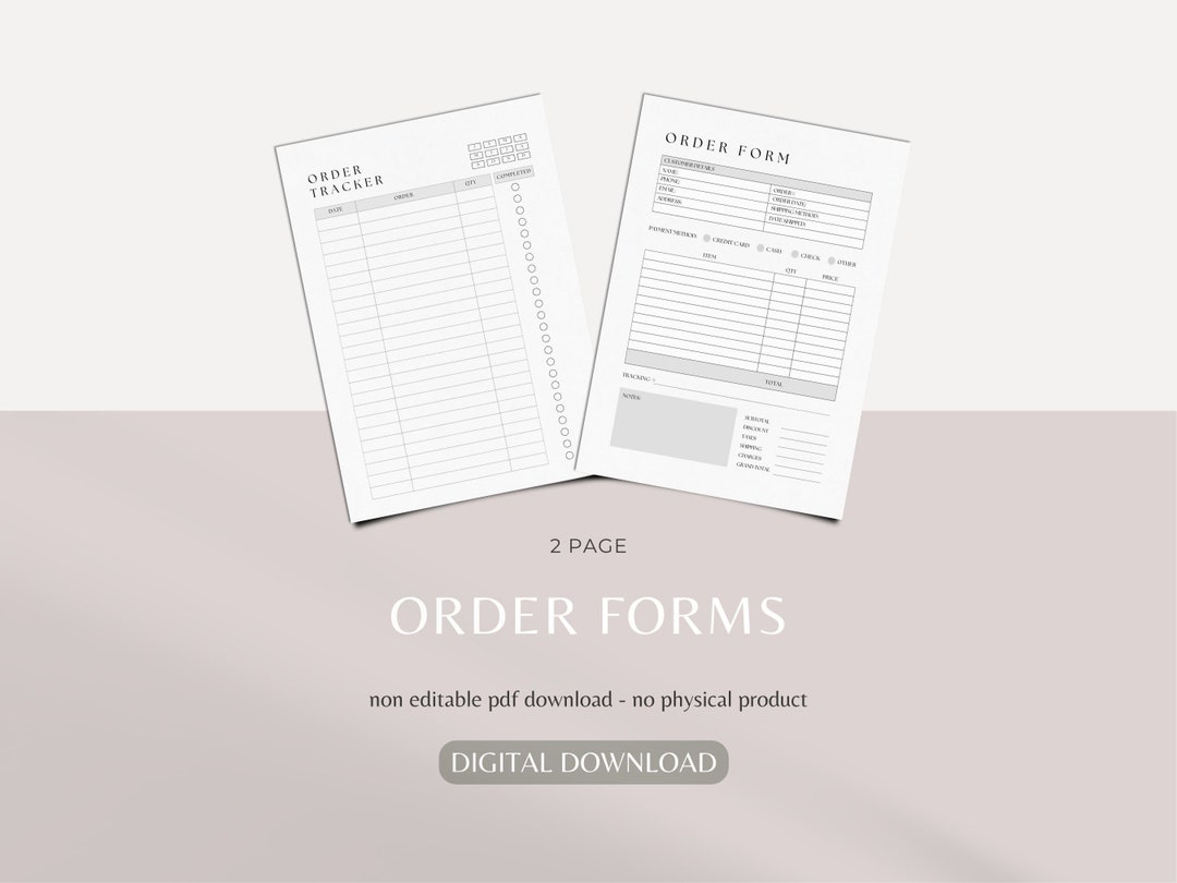Order Forms | Order Form | Order Record | Order Tracker | Business ...