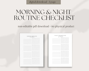 Checklist voor ochtend- en avondroutine | ochtendroutine | nachtelijke routine | Checklist voor dagelijkse routine | schema |  ochtendschema: