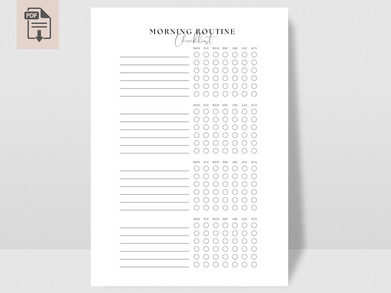 Morning and Nighttime Routine Checklist Morning Routine Etsy