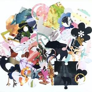 ENSEMBLE DE FORME DE PAPIER | 45+ pièces | Sac à main artisanal | Embellissements | Journal indésirable | Trousse de lettres | Art du courrier | Goodies du planificateur | Décorations