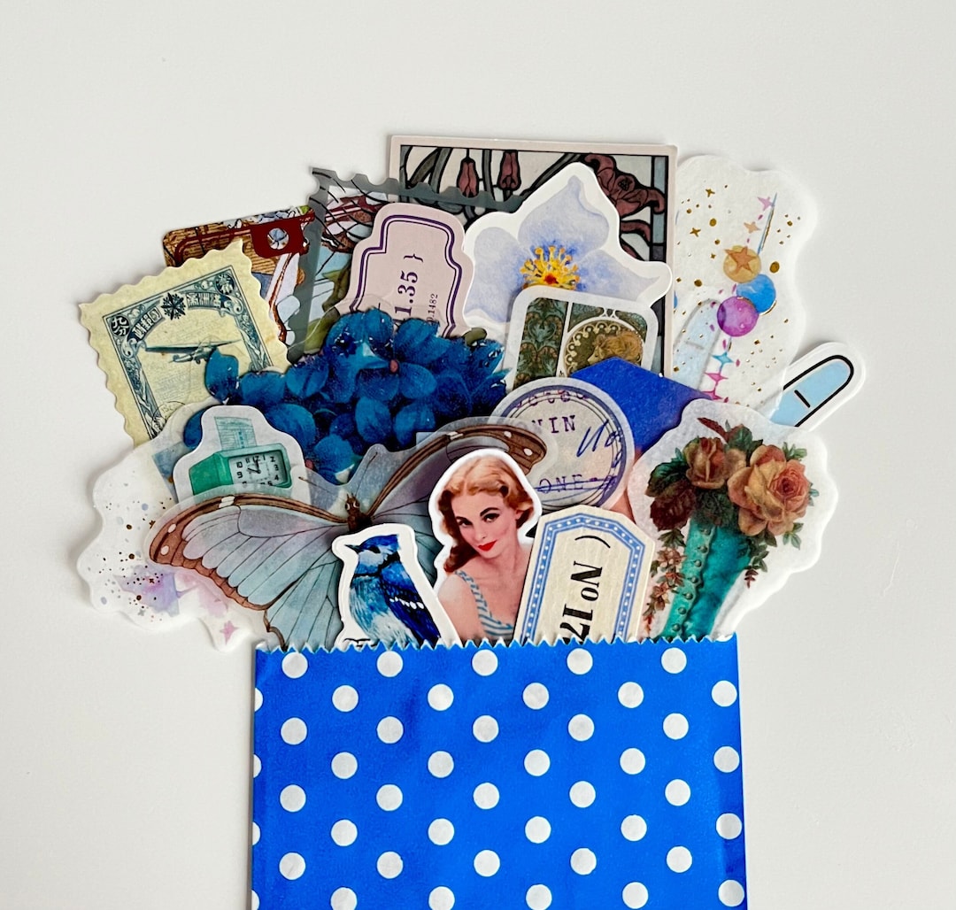 BLUE STICKER PACK | Mystery Sticker Assortment Journal Craft ...