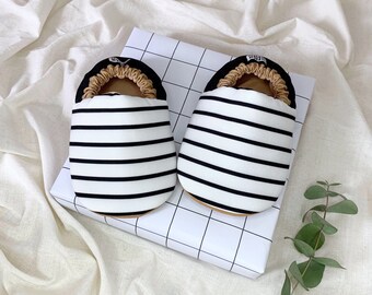 Striped Baby Booties | Soft Soles Baby Shoes | Crib Shoes