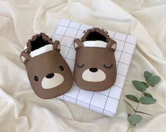 Bear Baby Booties | Soft Soles Baby Shoes | Crib Shoes