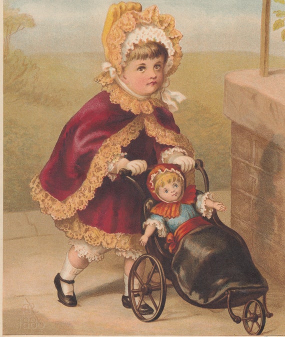 antique doll】lithograph vintage