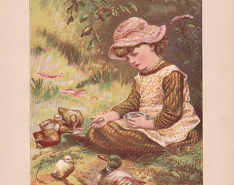 アヒルの子 ヴィンテージ アートプリント ポスター 壁 アンティーク