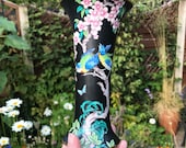 Whieldon Ware Vase 39 Picardy 39 , F Winkle Co Ltd England, 1908-25 Imari Birds and Blossom, Hand Painted Black Porcelain, 4 quot x 2 quot , Immaculate