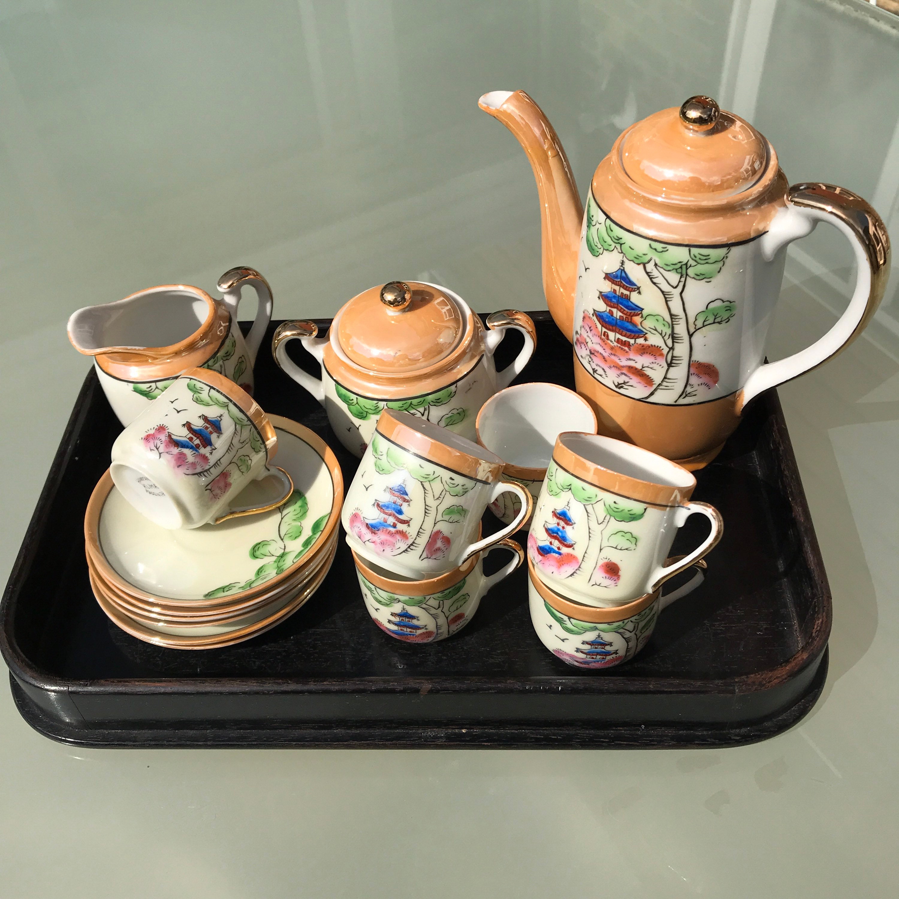 Japanese Tea Set Hand Painted Eggshell China Klimax Made in Etsy