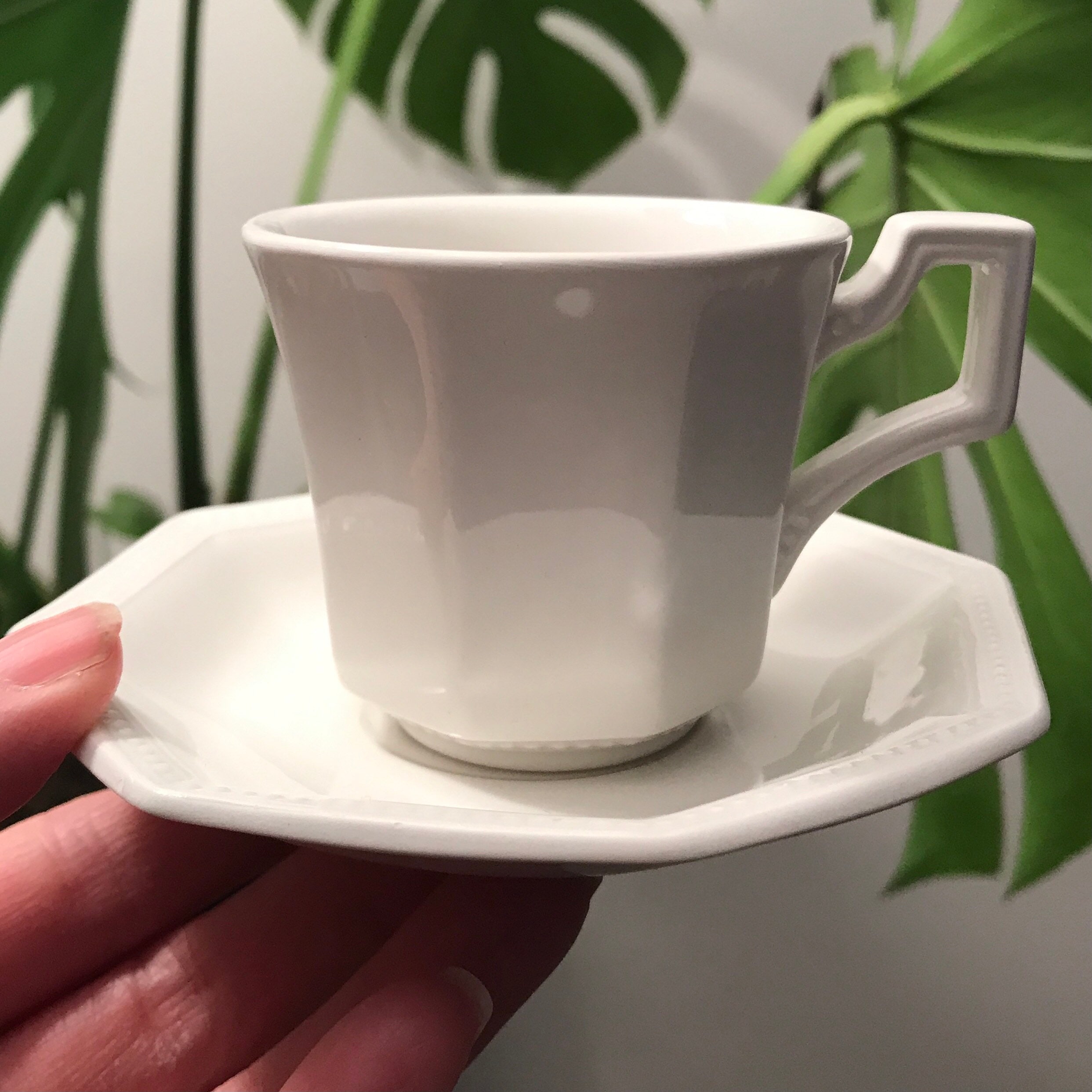 Johnson Bros Heritage Expresso Cup and Saucer: White English China