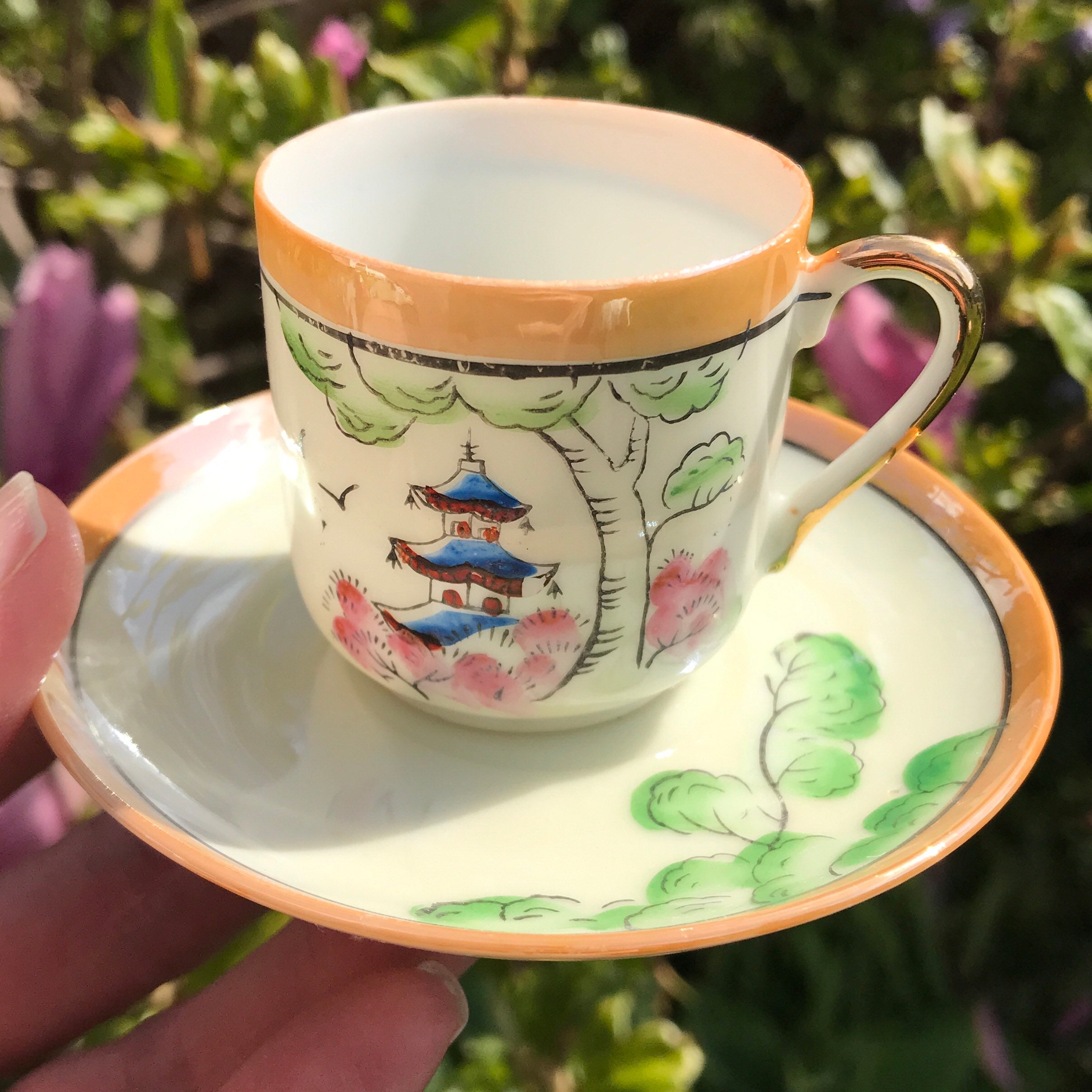 Japanese Tea Set Hand Painted Eggshell China Klimax Made in Etsy