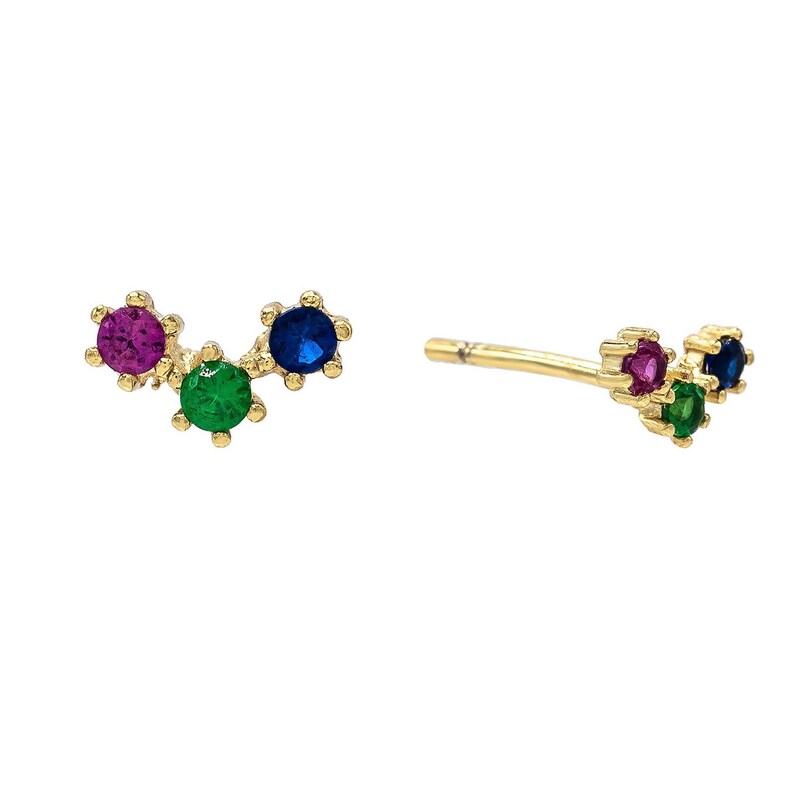 3 colored stud earrings,evning studs earrings studs earrings for night out Multi colored studs earrings,star shape stud earrings