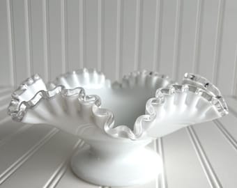 Fenton hobnail milk glass bowl