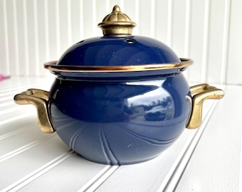 Vintage Small Blue Pot