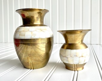 Brass Pearl Vase - Set of 2