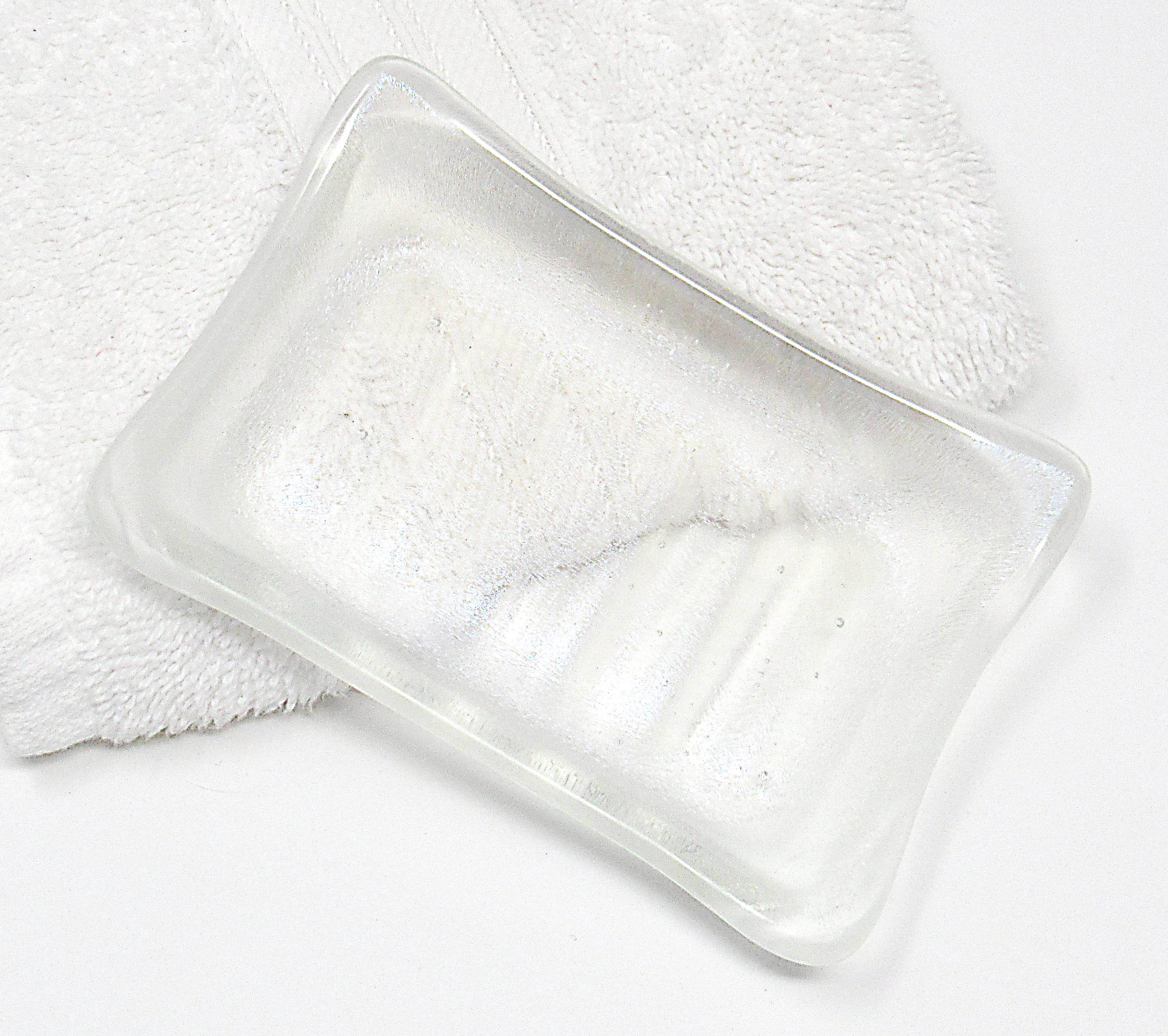 Clear Fused Glass Soap Dish Iridescent with Small Bubbles Etsy