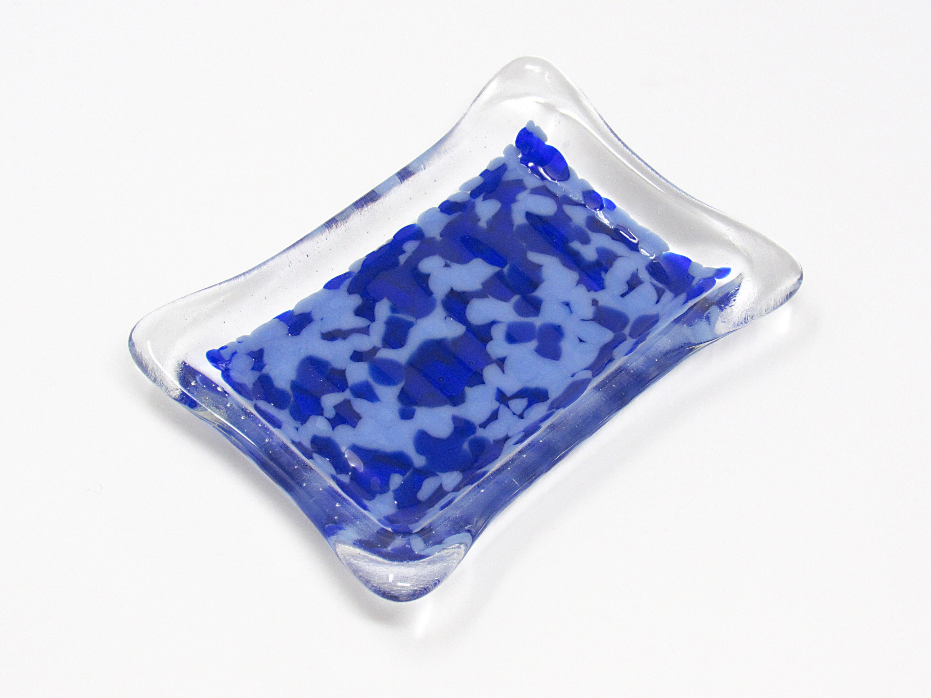 Purple Fused Glass Soap Dish Multiple Tones Bar Soap Etsy