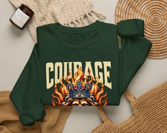 Courage Lion Christian T-Shirt | Lion of Judah Shirt | Christian Men's Graphic Tee | Faith-Based Apparel | Biblical Gift for Him | Christian