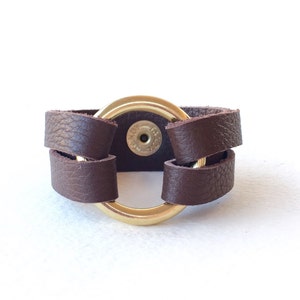 Wide Leather Cuff Bracelet Brown Leather Wrap Bracelet - Etsy