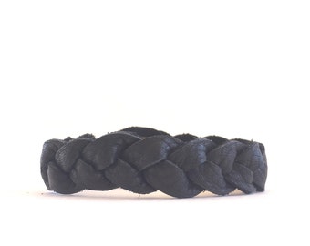 Black Braided Leather Bracelet