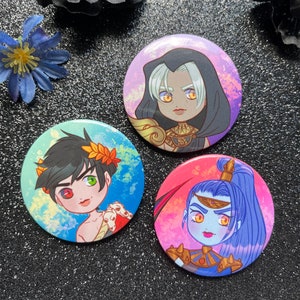 Hades Game 1.75” Buttons | Zagreus-Thanatos-Megaera