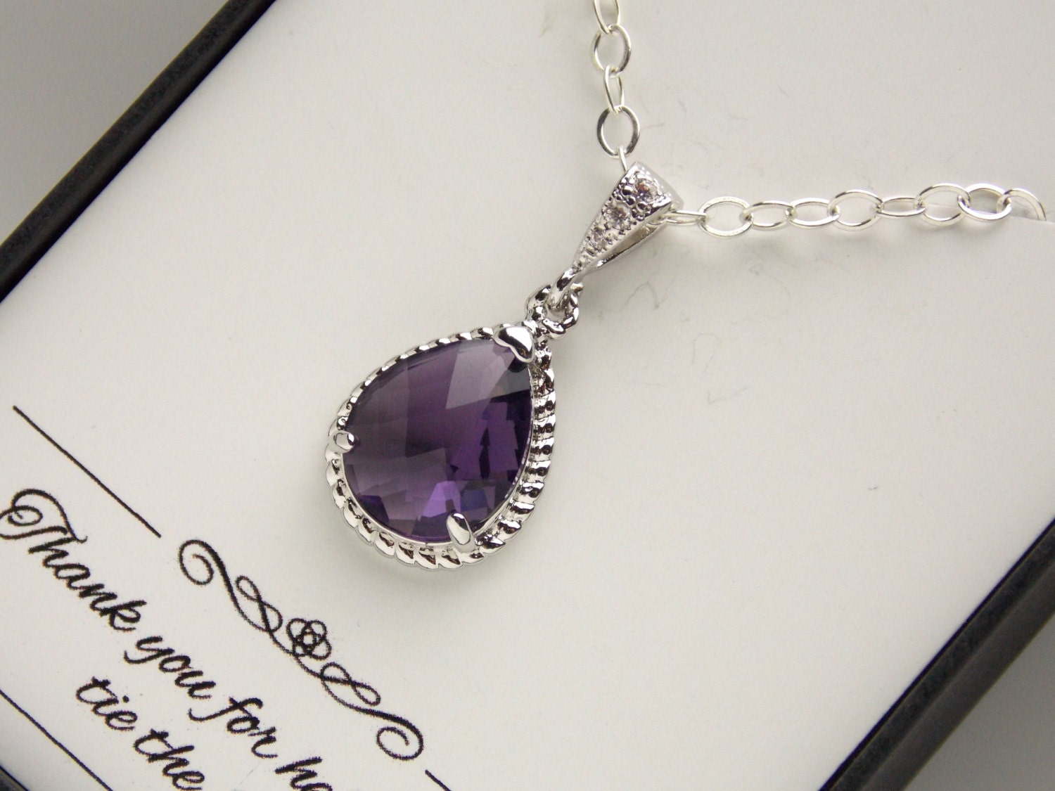 Purple Earrings and Necklace Set Amethyst Wedding Jewelry Etsy