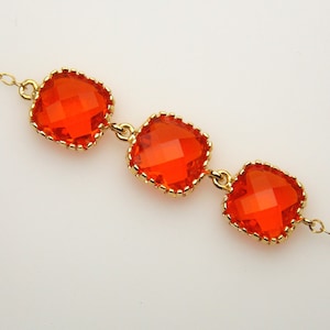 Orange Bracelet, Gold Orange Jewelry, Orange Bridesmaid Bracelet, Bridesmaid Gifts, Orange Wedding, Gold Filled, Carnelian, Tangerine, Gold