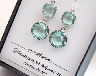Aqua Earrings, Silver Green Aqua, Mint Earrings, Prasiolite, Wedding Jewelry, Bridesmaid Earrings, Bridesmaid Jewelry, Bridesmaid Gifts