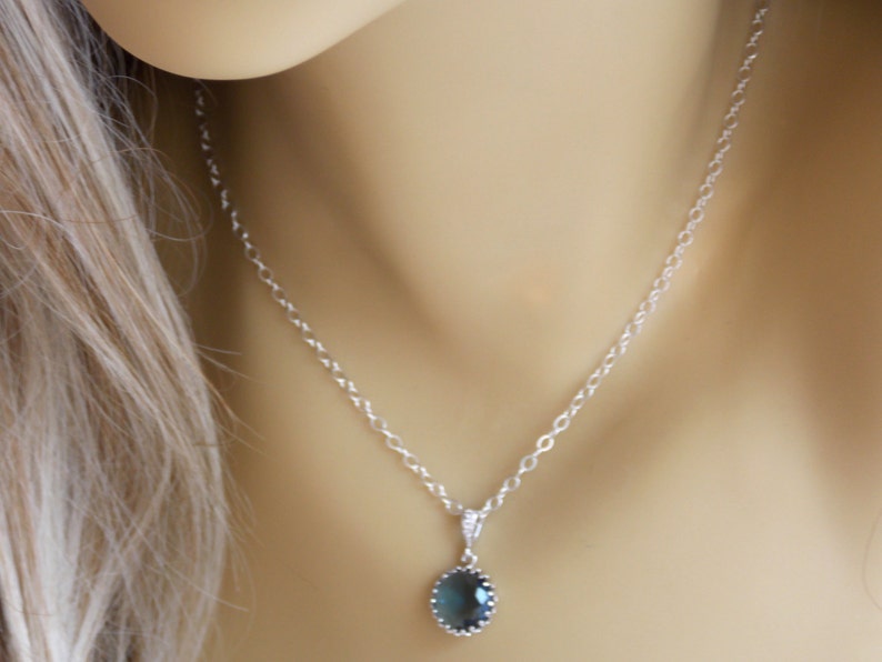 Navy Blue Earrings and Necklace Set Cubic Zirconia Wedding Etsy