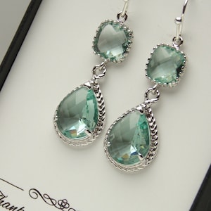 Green Earrings, Bridesmaid Earrings, Aqua, Prasiolite, Erinite, Moss, Sage, Silver, Wedding Jewelry, Bridesmaid Jewelry, Bridesmaid Gifts