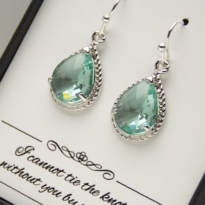 Brincos verdes prateados, brincos de dama de honra, joias de casamento, verde suave, erinita, prasiolita, casamento, joias de dama de honra, presentes de dama de honra