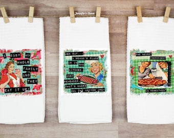 Funny Kitchen towels for Mom, Sassy gifts for women, secret Santa gift at work, Christmas gifts for Sister in law, sarcastic kitchen hand