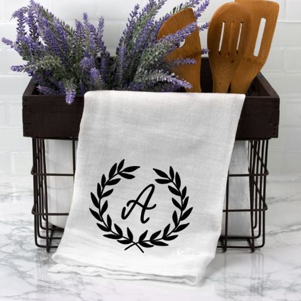 Personalized, Monogram, Kitchen Towels, Flour Sack Towels, Kitchen Decor, Hostess Gifts, Engagement Gifts, Wedding Gifts, Tea Towels