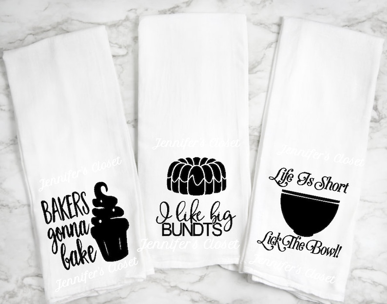 Chrismas Gift, Flour Sack Dish Towels, Stocking Stuffer, For Her I like big Bundts