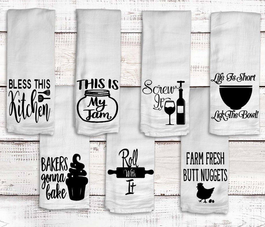 Funny Kitchen Flour Sack Towels - Individual – Shower Them With Gifts LLC