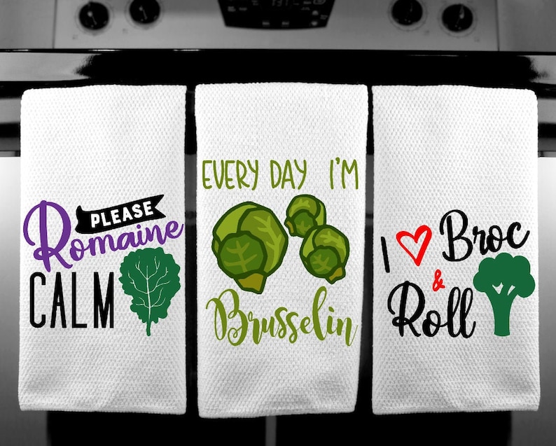 Housewarming Gift Vegetable Decor Funny Kitchen Towels Hostess Gift Wedding Shower Gift Dish Towels Gift For Her
