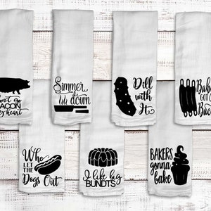 Funny Flour Sack Dish Towels, Reusable Hand Towel, Mothers Day Gift, Zero Waste