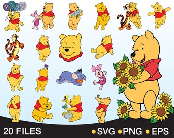 Winnie The Pooh SVG Bundle Cricut Cut File Instant Download Digital Nursery Designs