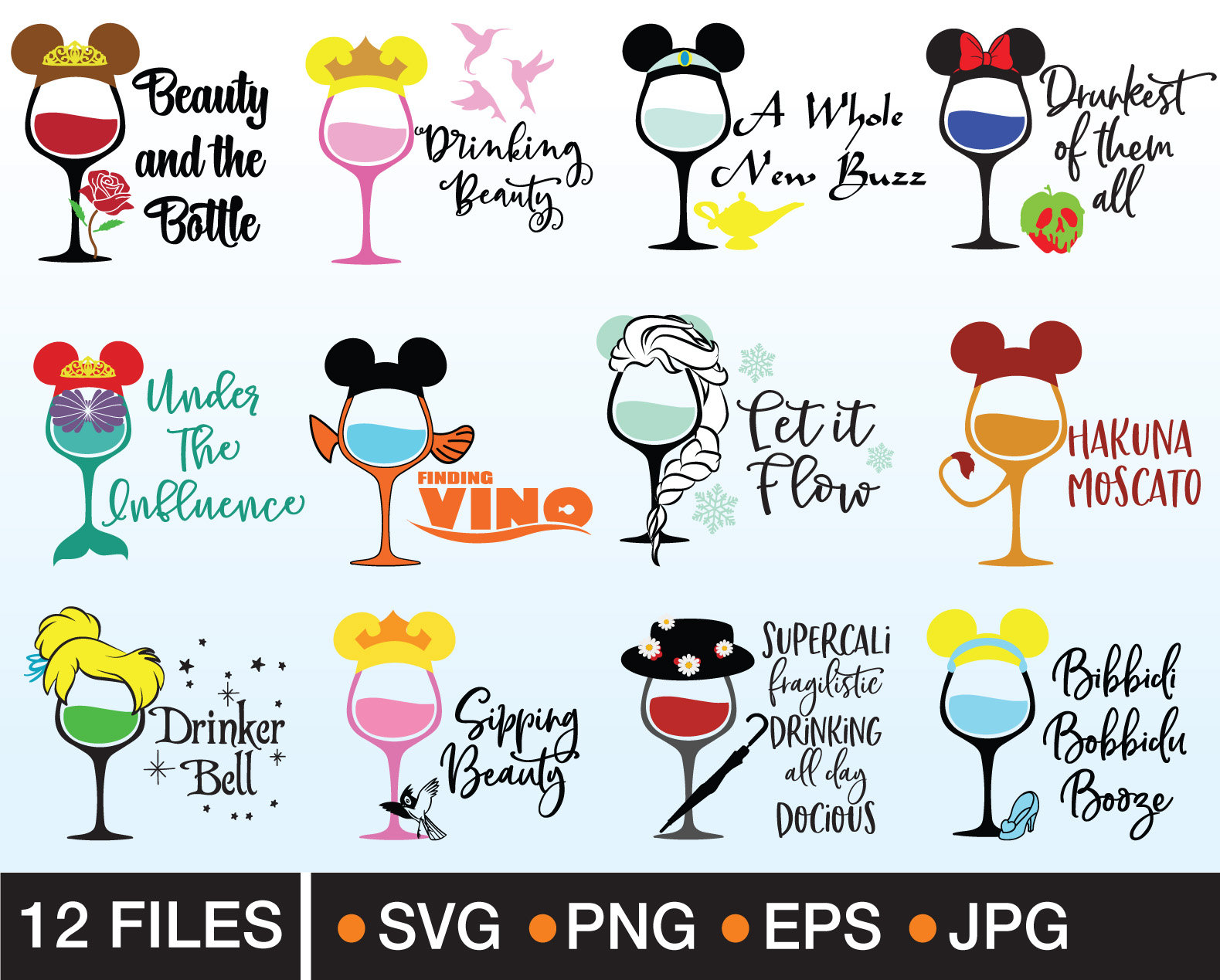 Download Disney Wine Glass Svg Bundle Disney Princess Wine Glass Svg Bundle Princess Wine Glass Svg Princess Svg Princess Wine Glass Clipart Fenokio