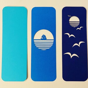 BOOKMARKS x3  - SVG cut file - Seaside Sunset - Cricut and silhouette