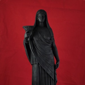 Persephone Queen of the Underworld Black Vegetation Goddess statue greek Big Size 25 inch