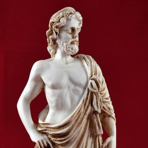 Statue grecque Asclépios, dieu de la guérison, 25 cm (9 po.) patiné NEUF