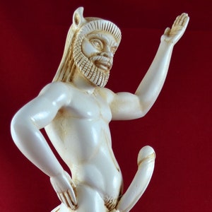 PAN - Estatua del dios griego sátiro de la naturaleza y la naturaleza, pátina, 33 cm