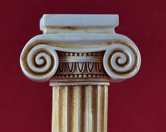 Column Patina  Ionic Pedestal Temple 6.5 inch ( 16,5 cm) Marble NEW Free Shipping - Tracking
