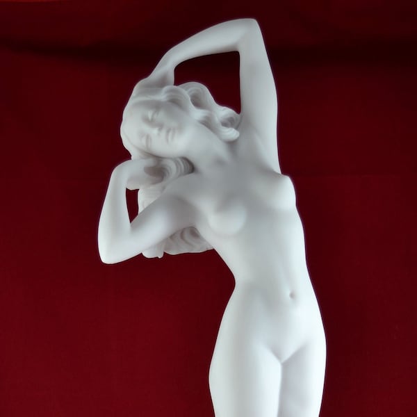 Cast Marble Venus Aphrodite Statue: Greek Goddess Erotic Sculpture (20 inch)