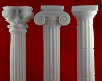 木製ローマ柱、柱頭と土台、ギリシャ建築の柱、ヨーロッパのフル