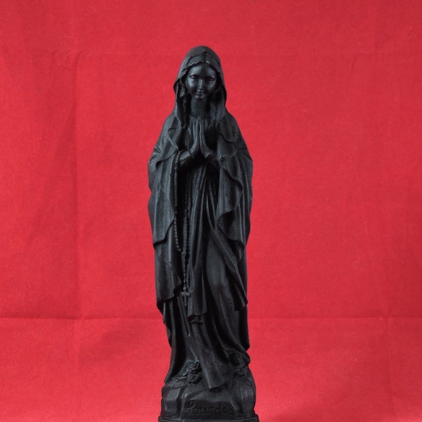 Virgin Mary Praying Mother of JESUS Madonna  Black Patina  Statue 20,5 cm (8 inches)