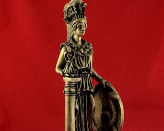 athéna minerva pallas statue grecque blanche figure or NOUVEAU 16 cm 6,5 pouces