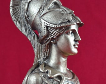 Athena bust greek statue wisdom civilization goddess gold patina NEW Free shipping