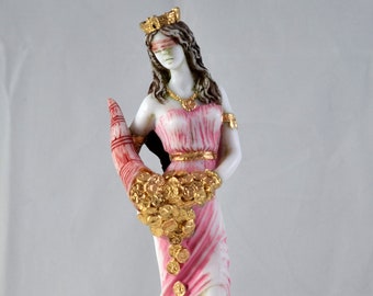 Fortuna Tyche Greek Goddess of Luck, Fate, and Fortune Colour Patina 19,5 cm 7,5 inch