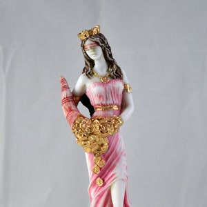 Fortuna Tyche Greek Goddess of Luck, Fate, and Fortune Colour Patina 19,5 cm 7,5 inch