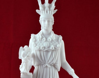 Athena Minerva Pallas vit grekisk staty figur NY 28 cm 11 tum